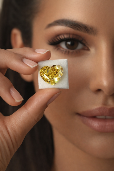 heart-shaped fancy yellow diamond