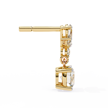 Round Brilliant Drop Earrings