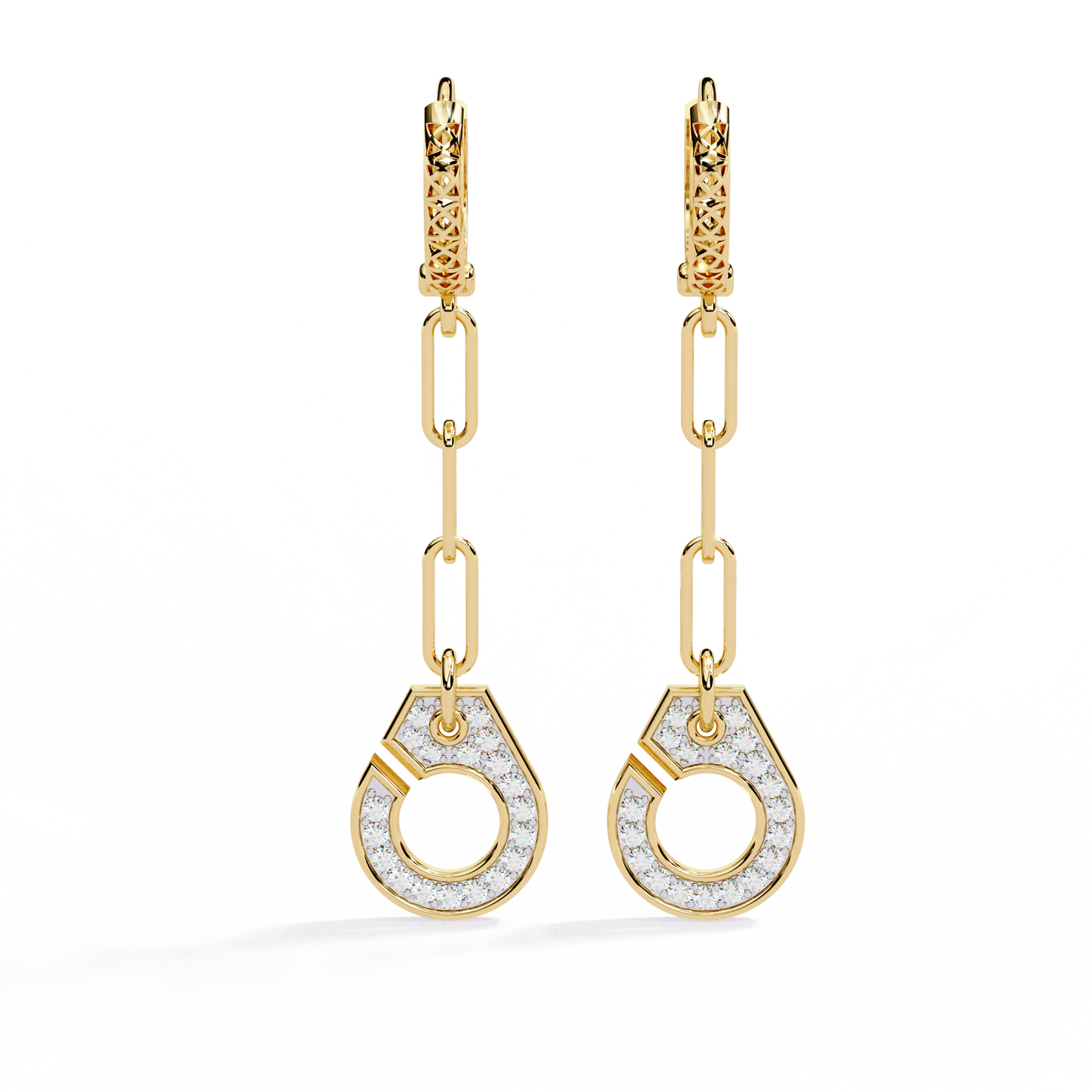 Diamond Handcuff Drop Earrings