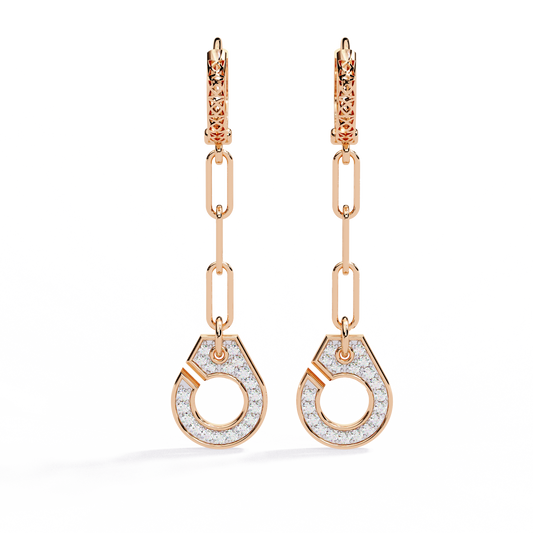 Diamond Handcuff Drop Earrings