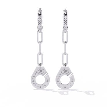Diamond Handcuff Drop Earrings