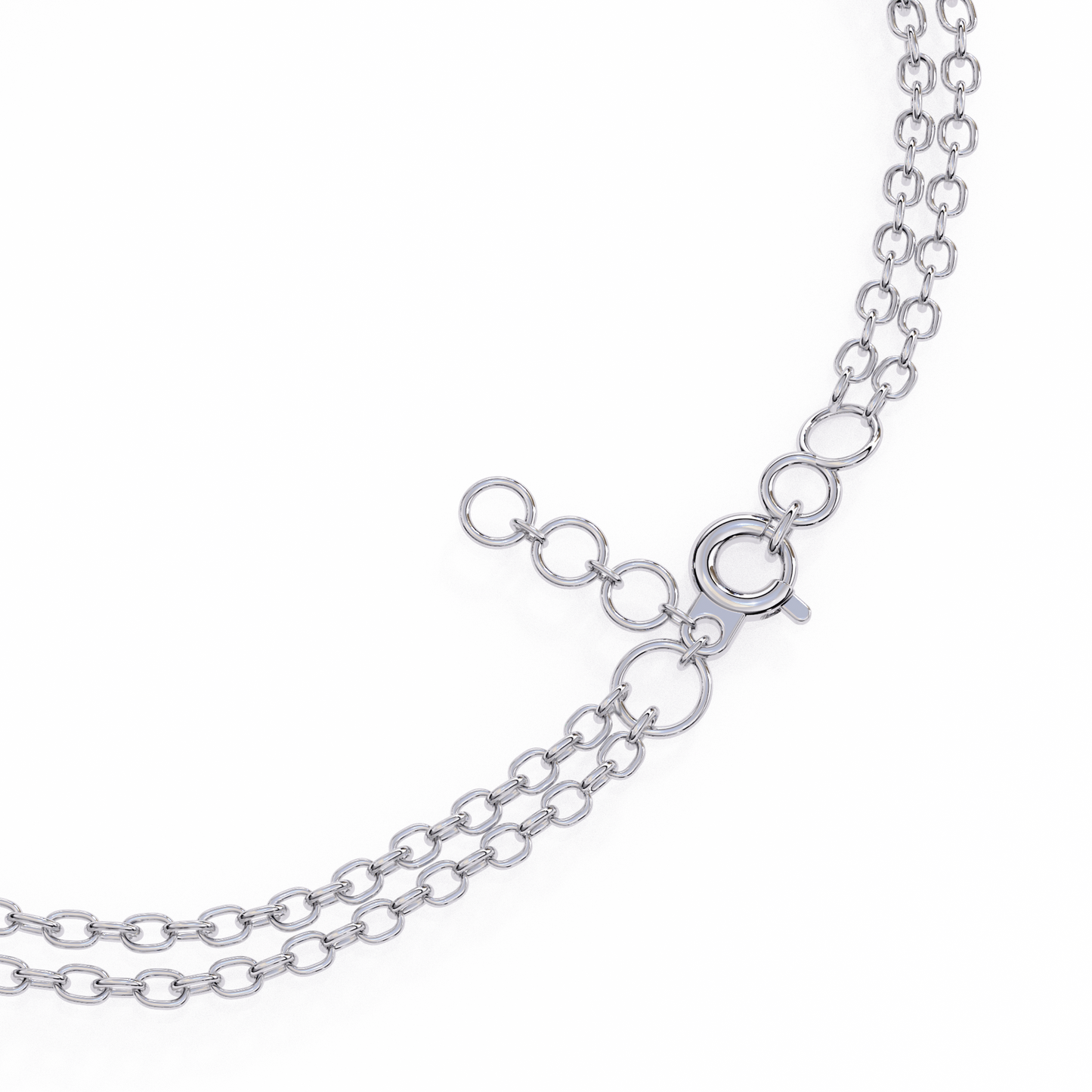 Double-Chain Diamond Curb Link Bracelet