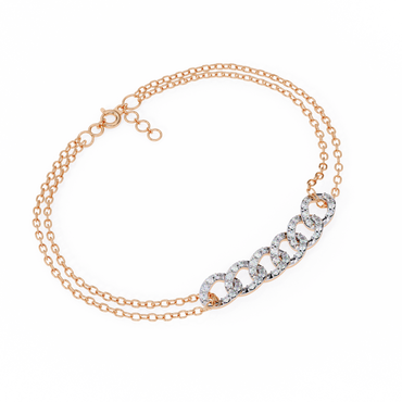 Double-Chain Diamond Curb Link Bracelet