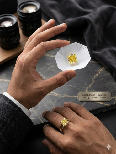 Fancy Yellow Cushion Cut Diamond