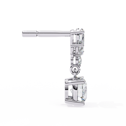 Round Brilliant Drop Earrings