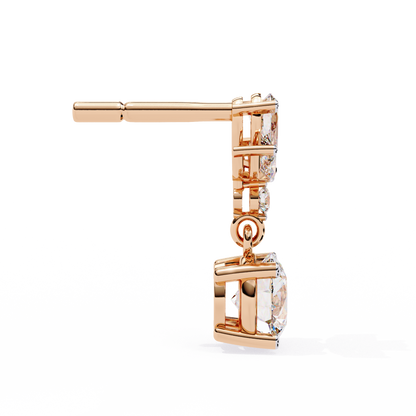 Round Brilliant Drop Earrings