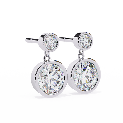 Diamond Bezel Drop Earrings