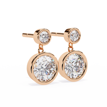Diamond Bezel Drop Earrings