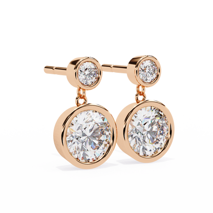 Diamond Bezel Drop Earrings