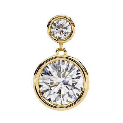 Diamond Bezel Drop Earrings