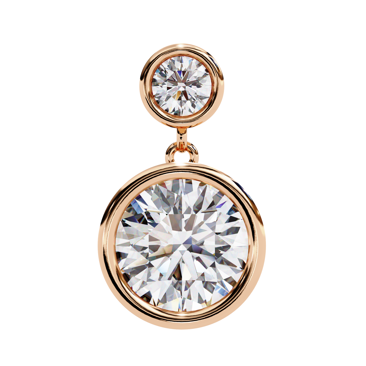 Diamond Bezel Drop Earrings