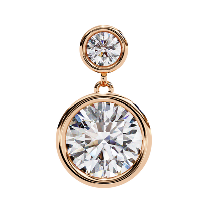 Diamond Bezel Drop Earrings