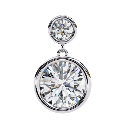 Diamond Bezel Drop Earrings