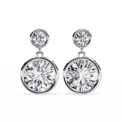 Diamond Bezel Drop Earrings