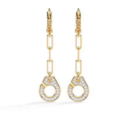 Diamond Handcuff Drop Earrings