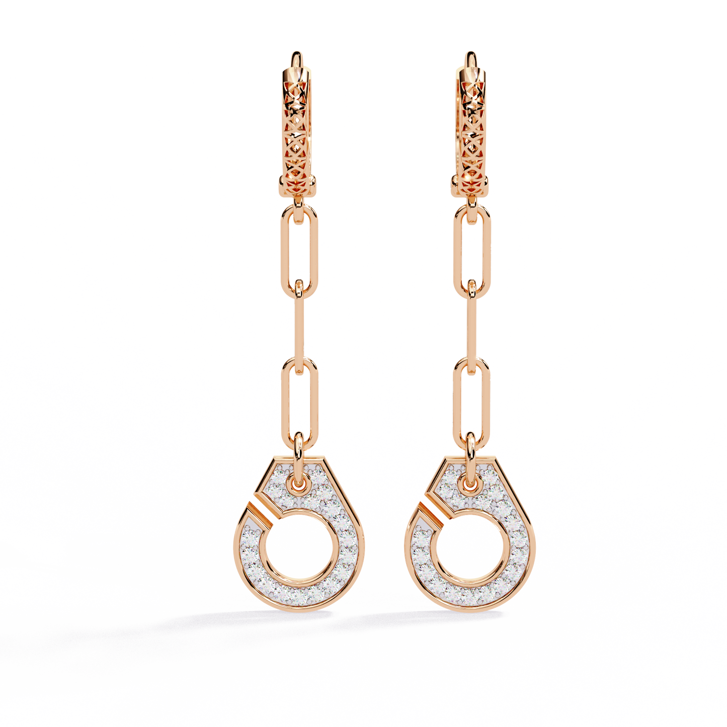 Diamond Handcuff Drop Earrings