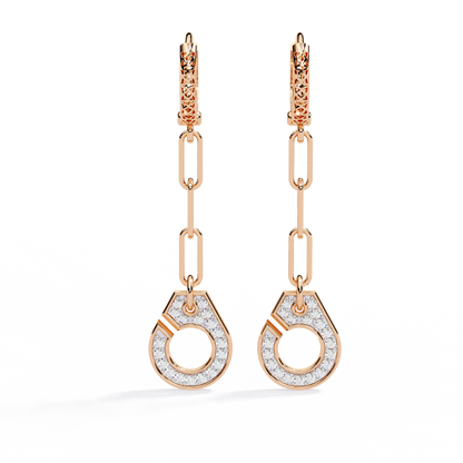 Diamond Handcuff Drop Earrings