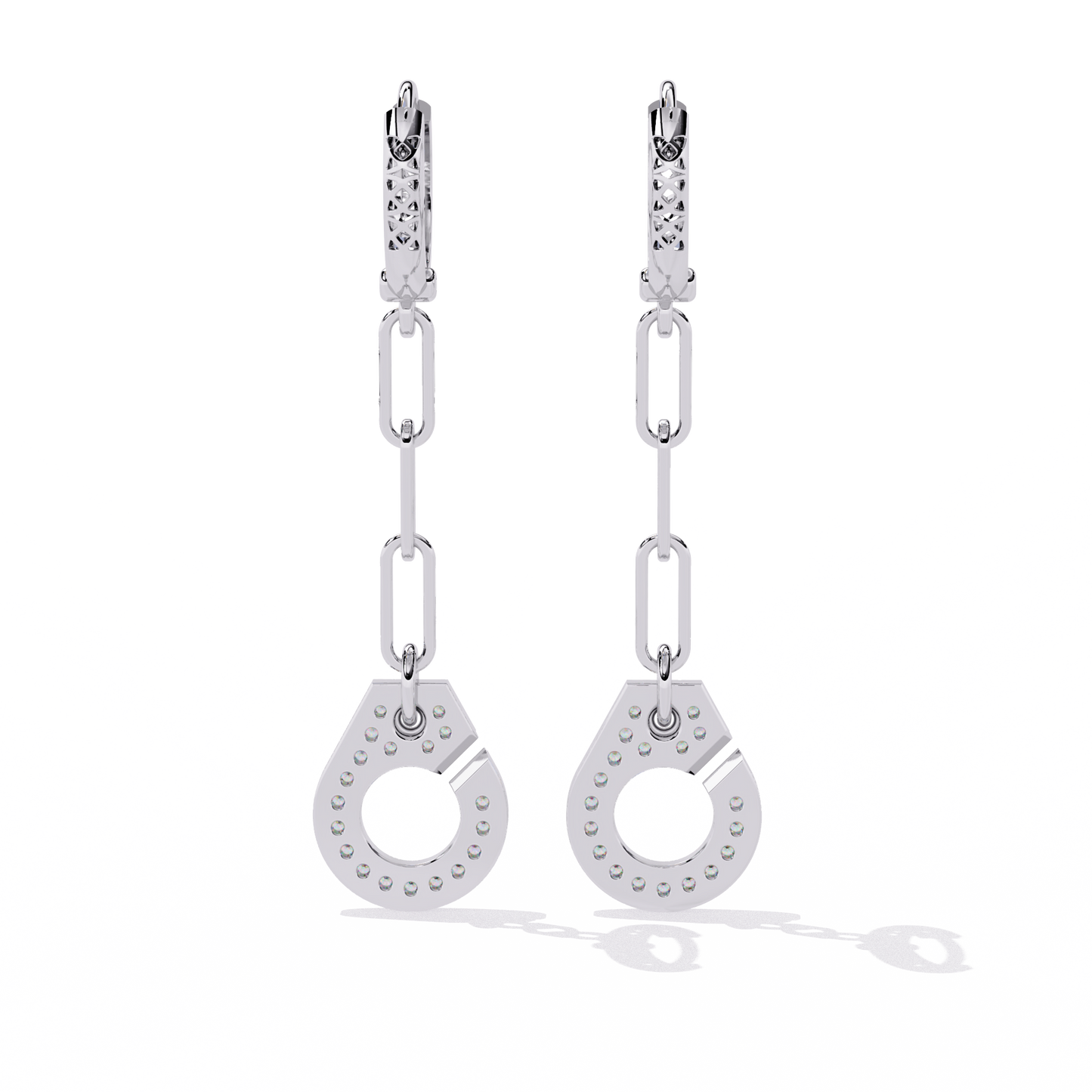 Diamond Handcuff Drop Earrings