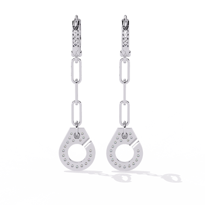 Diamond Handcuff Drop Earrings