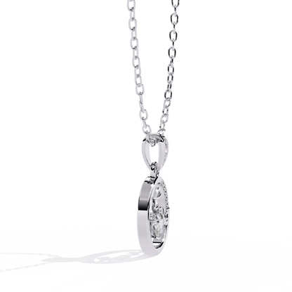 Love Diamond Circle Pendant Necklace