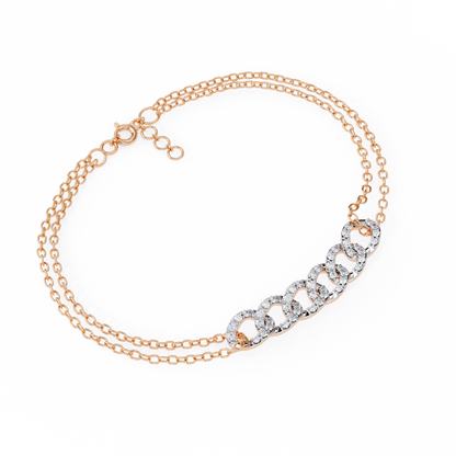 Double-Chain Diamond Curb Link Bracelet