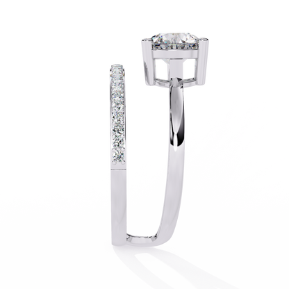 Elegant Round Cut Diamond Crossover Ring