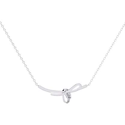 Ribbon Motif Diamond Necklace