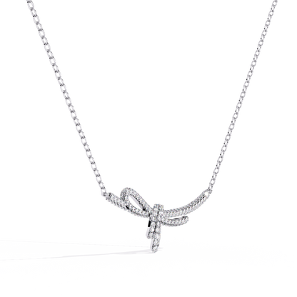 Ribbon Motif Diamond Necklace