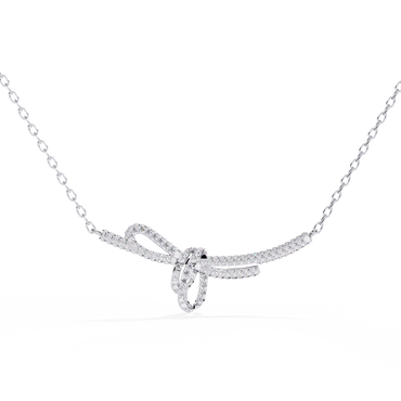 Ribbon Motif Diamond Necklace