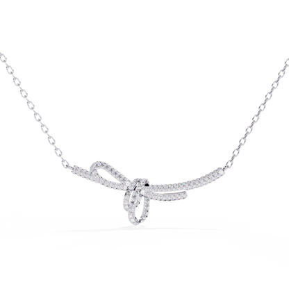 Ribbon Motif Diamond Necklace