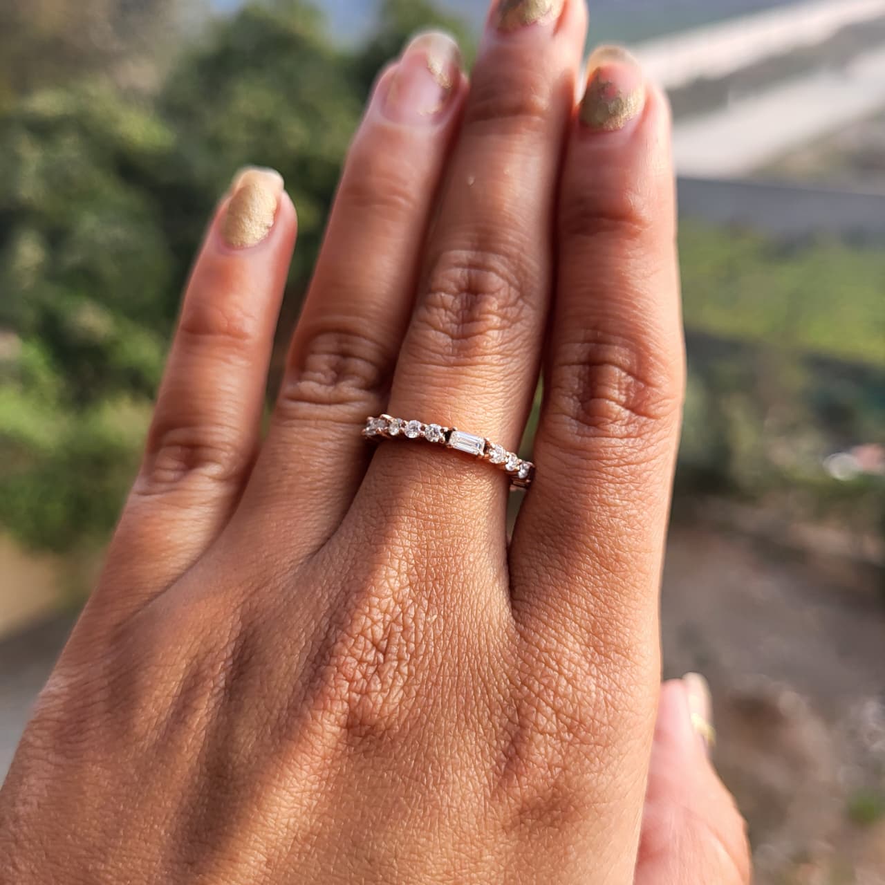 Elegant Diamond Half-Eternity Band