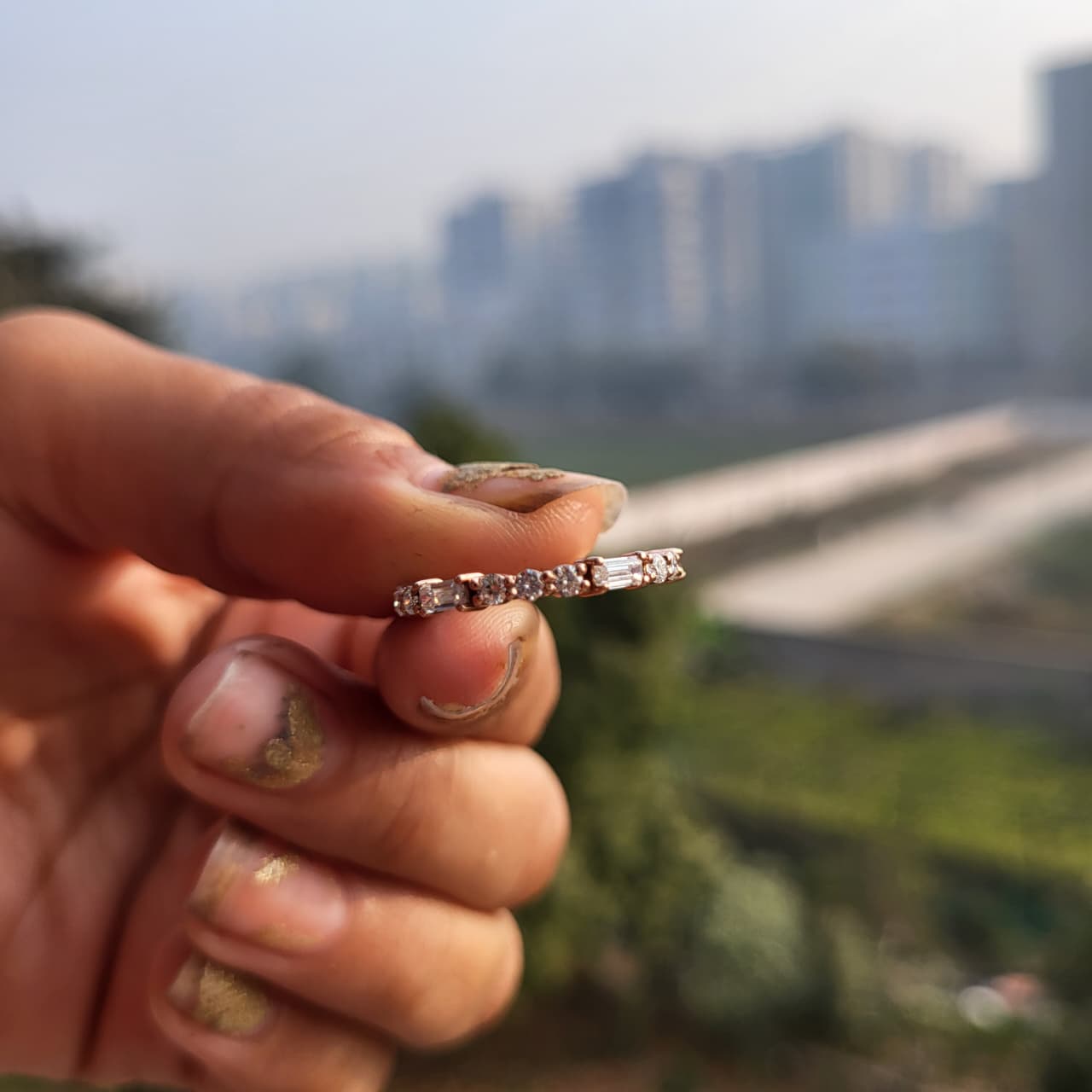 Elegant Diamond Half-Eternity Band