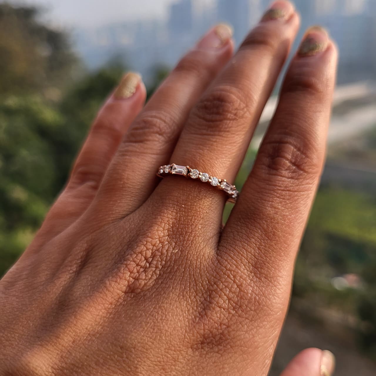 Elegant Diamond Half-Eternity Band