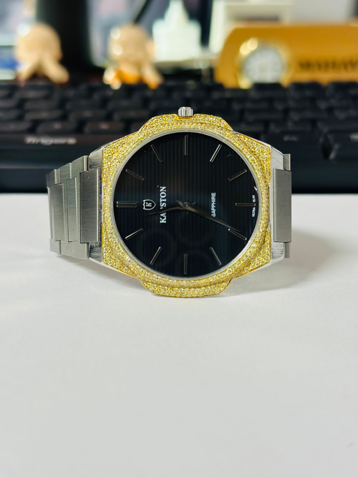 Yellow diamond watch