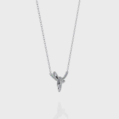 Ribbon Motif Diamond Necklace