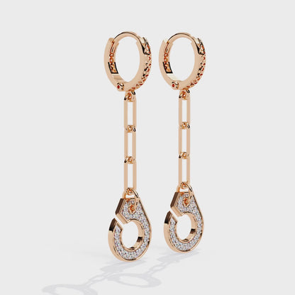 Diamond Handcuff Drop Earrings