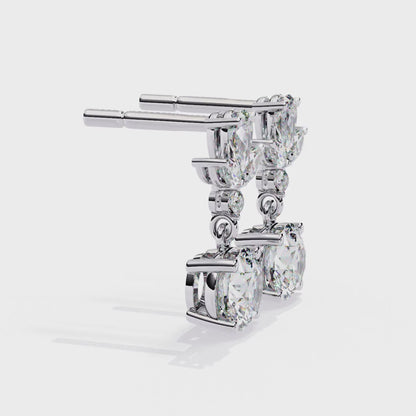 Round Brilliant Drop Earrings