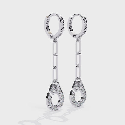 Diamond Handcuff Drop Earrings